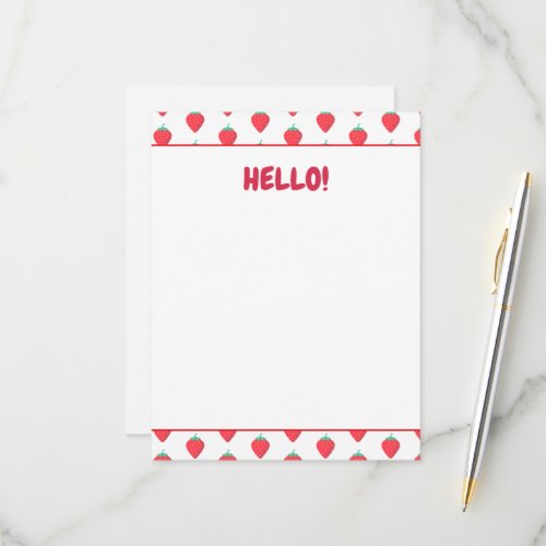 Cute Strawberry Kawaii Lover Aesthetic Pattern RSVP Card
