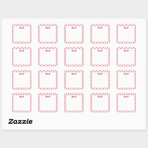 Cute Strawberry Kawaii Lover Aesthetic Pattern Square Sticker