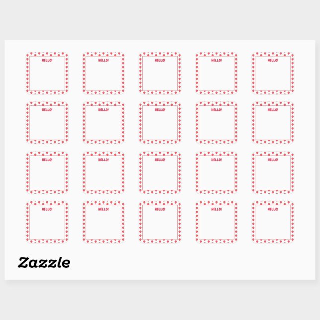 Cute Strawberry Kawaii Lover Aesthetic Pattern Square Sticker (Sheet)