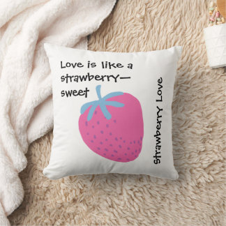 Cute Strawberry Love – Valentine’s Day Throw Pillow