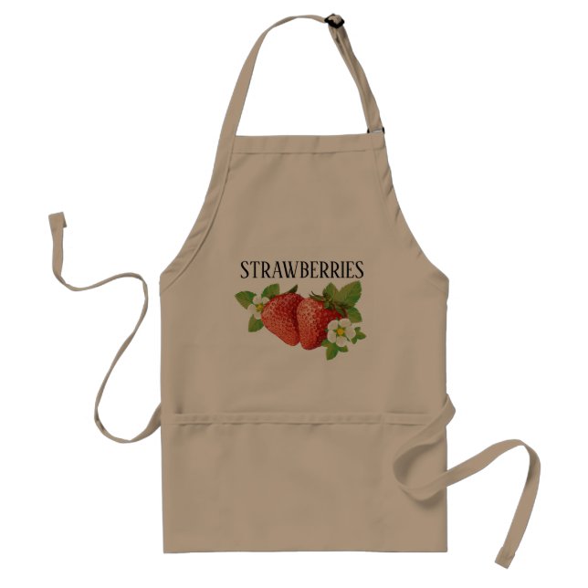 cute strawberry lovers add text adult apron (Front)
