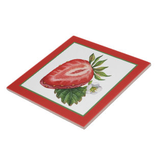 Cute strawberry lovers kitchen  ceramic tile