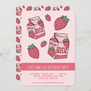 Cute Strawberry Milk Pattern Tissue Paper