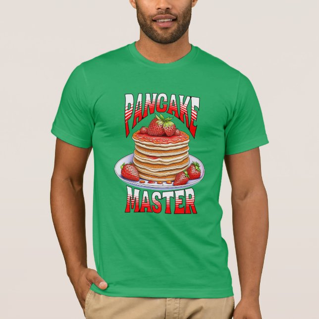 Cute Strawberry Pancakes Foodie T-Shirt (Front)