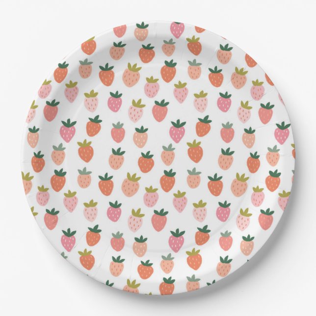 Cute Strawberry Paper Plates (Front)