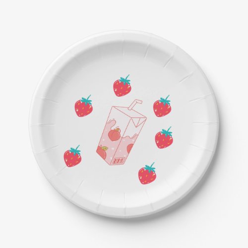 Cute Strawberry  Paper Plates