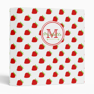 Cute Strawberry Pattern 3 Ring Binder