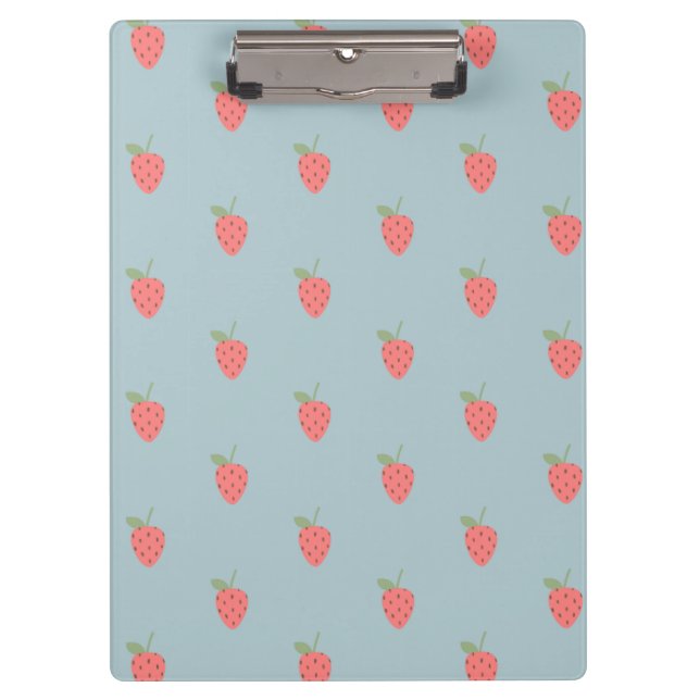 Cute Strawberry Pattern Aesthetic | Kawaii  Clipboard (Front)