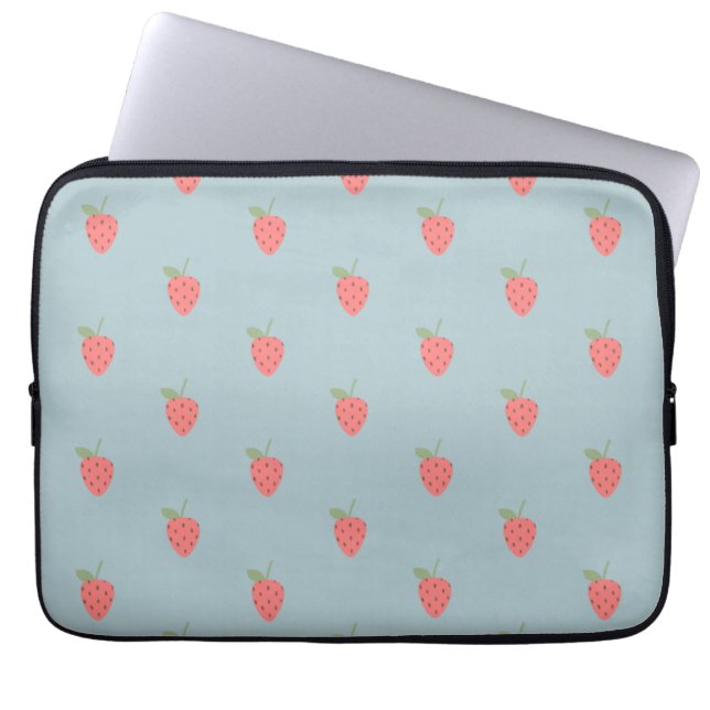 Cute Strawberry Pattern Aesthetic | Kawaii  Laptop Sleeve (Front)