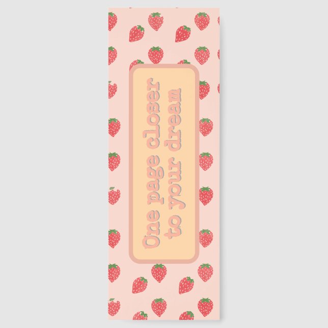 Cute Strawberry Pattern Bookmark (Front)