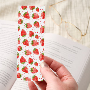 Cute Strawberry Pattern Bookmark for Book Lovers