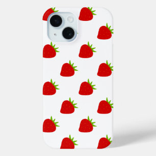 Cute Strawberry Pattern iPhone 15 Case