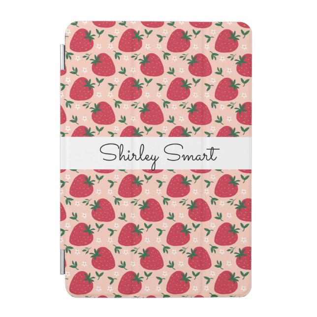 Cute Strawberry Pattern iPad Case – Sweet Cottage (Front)