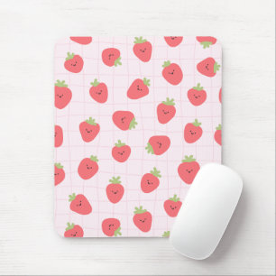 Cute Strawberry Pattern – Kawaii Strawberry Mouse Pad