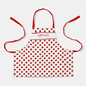 Cute Strawberry Pattern Kids Apron