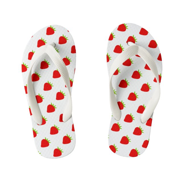 Cute Strawberry Pattern  Kid's Flip Flops (Footbed)