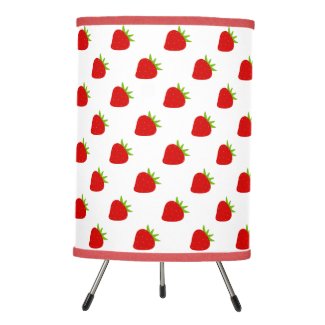 Cute Strawberry Pattern Kids Tripod Lamp