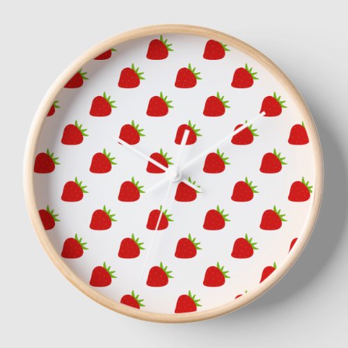 Cute Strawberry Pattern Kitchen Wall Clock