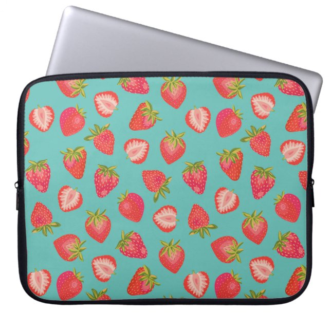 Cute strawberry pattern laptop sleeve (Front)