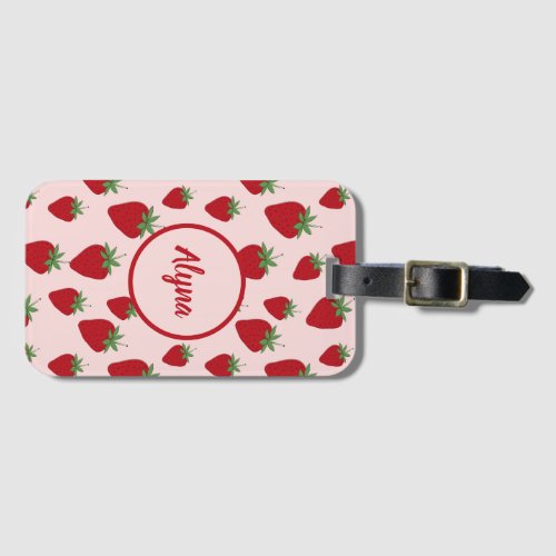 Cute Strawberry Pattern Luggage Tag