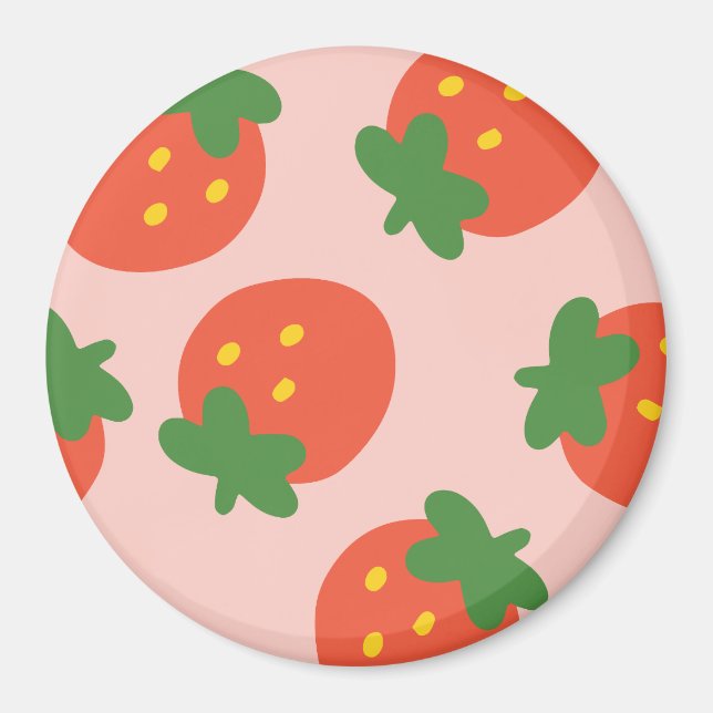 Cute strawberry pattern magnet (Front)