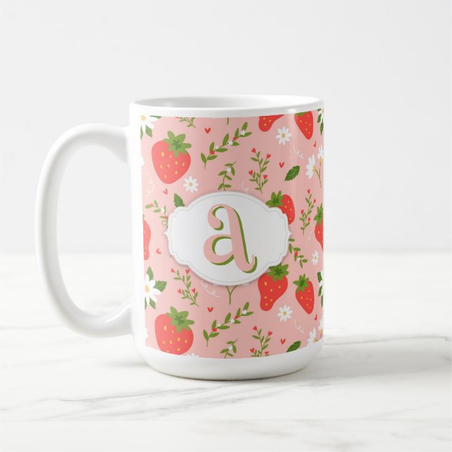 Cute Strawberry Pattern Mug (Left)