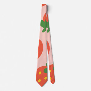 Cute strawberry pattern neck tie