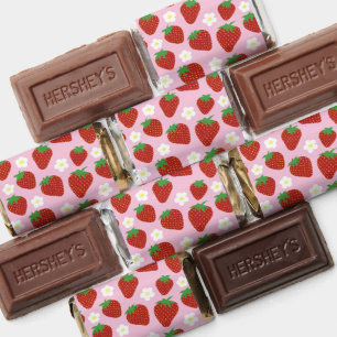 Cute Strawberry Pattern on Pink Background Hershey's Miniatures