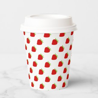 Cute Strawberry Pattern Paper Cups