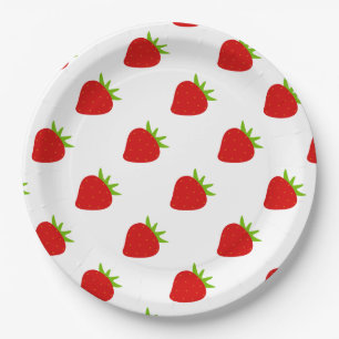 Cute Strawberry Pattern Paper Plates