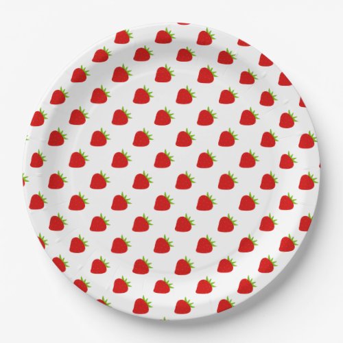 Cute Strawberry Pattern Paper Plates