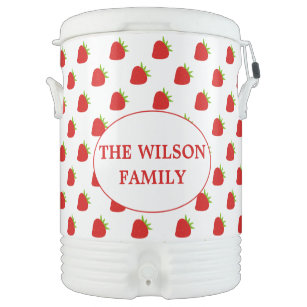 Cute Strawberry Pattern Personalized Beverage Cooler