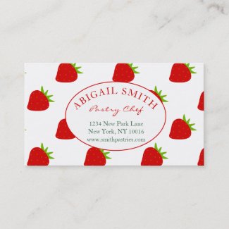 Cute Strawberry Pattern Personalized Business Card