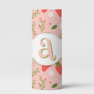Cute Strawberry Pattern Pillar Candle