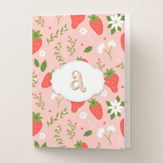 Cute Strawberry Pattern Pocket Folder