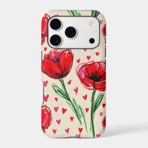 Cute Strawberry Pattern Red Fruit Illustration iPhone 17 Pro Case