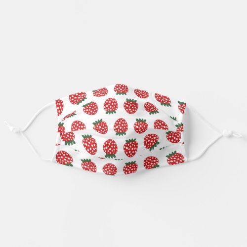 Cute Strawberry Pattern Red White Fruits Comic Adult Cloth Face Mask
