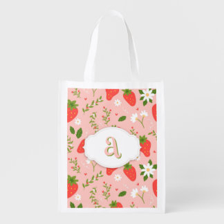 Cute Strawberry Pattern Reusable Grocery Bag