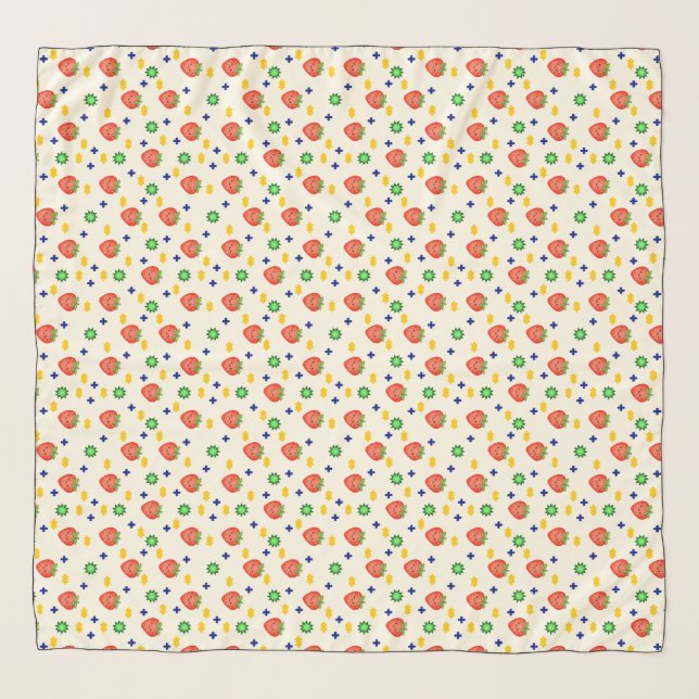 Cute Strawberry Pattern Scarf (Front (Horizontal))