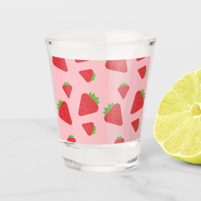 Cute Strawberry Pattern  Shot Glass (Front)