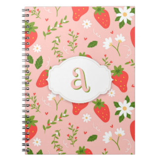 Cute Strawberry Pattern Spiral Photo Notebook