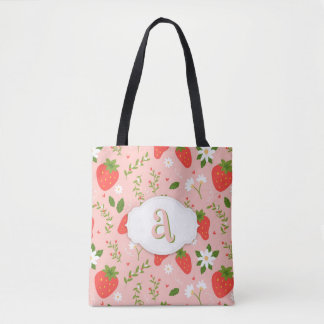 Cute Strawberry Pattern Tote Bag