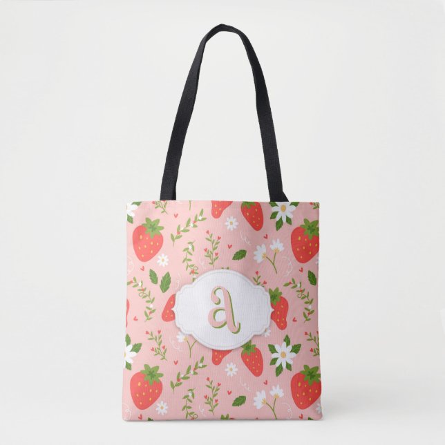 Cute Strawberry Pattern  Tote Bag (Front)