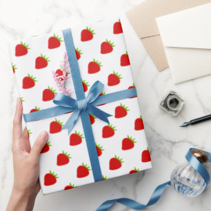 Cute Strawberry Pattern Wrapping Paper
