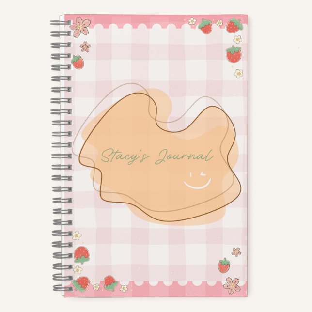 Cute Strawberry Personalized Journal (Front)