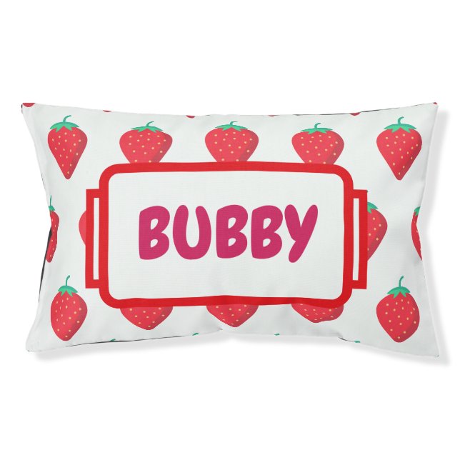 Cute Strawberry Pet Lover Aesthetic Pattern Bed (Front)
