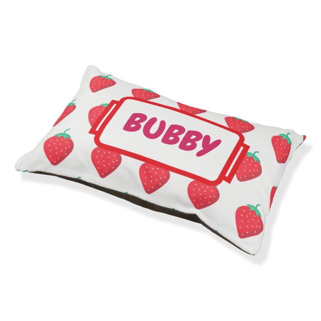 Cute Strawberry Pet Lover Aesthetic Pattern Bed (Angled)