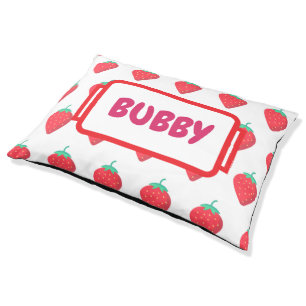 Cute Strawberry Pet Lover Aesthetic Pattern Bed