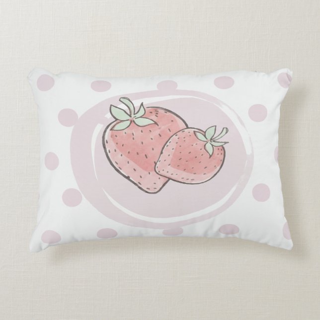 Cute Strawberry  Pillow (Front)