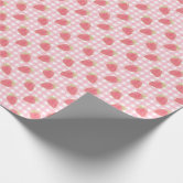 Pastel Strawberries and Flowers Cute Kawaii Mint Wrapping Paper, Zazzle